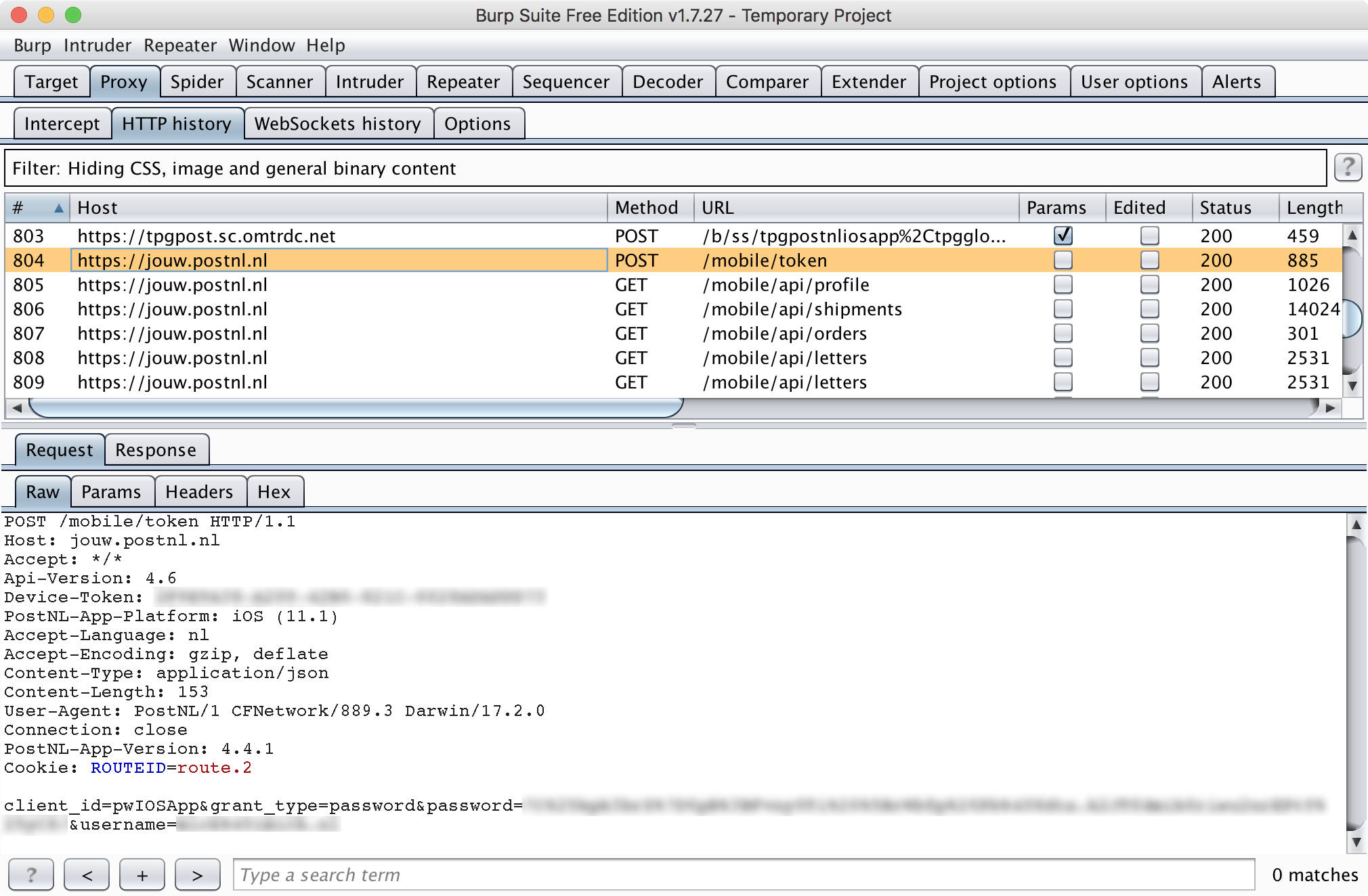 screenshot of Burp Suite Free Edition